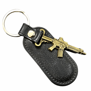 علاقة مفاتيح من المعدن
والجلد على شكل M16