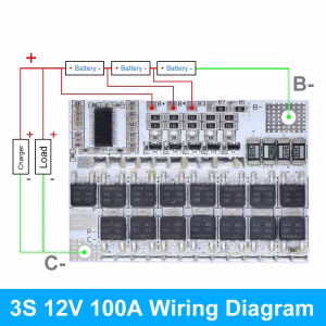 لوحة موازنة بطاريات  BMS 100A | قابل للتعديل 5S-3S