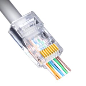 مجموعة وصلات شبكة باس ثرو 100 قطعة  | RJ45